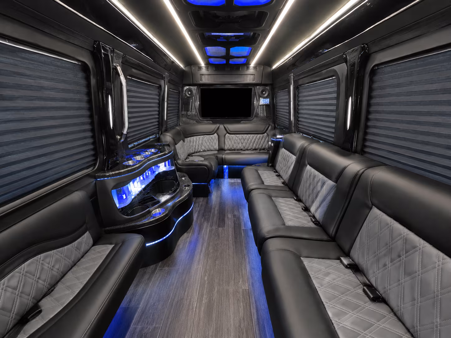 bristol 25 passenger party bus inside