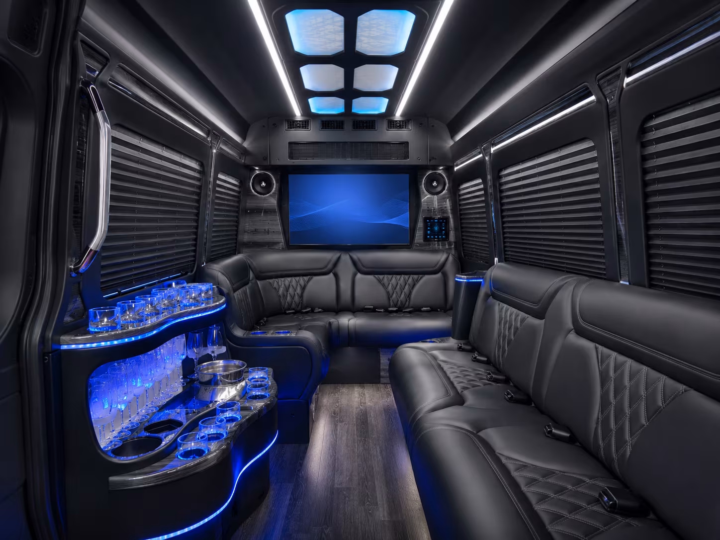 bristol 40 passenger party bus interior