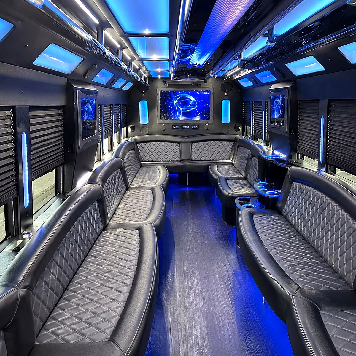 bristol 50 passenger party bus interior